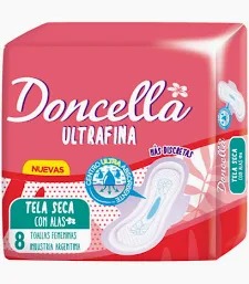 TOALLA DONCELLA ULTRAFINA SECAS C/ALAS X 8