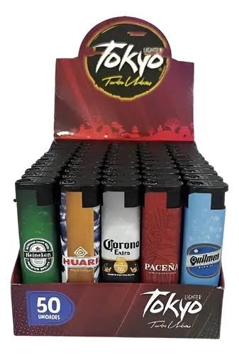 ENCENDEDORES TOKYO MARCAS X 50