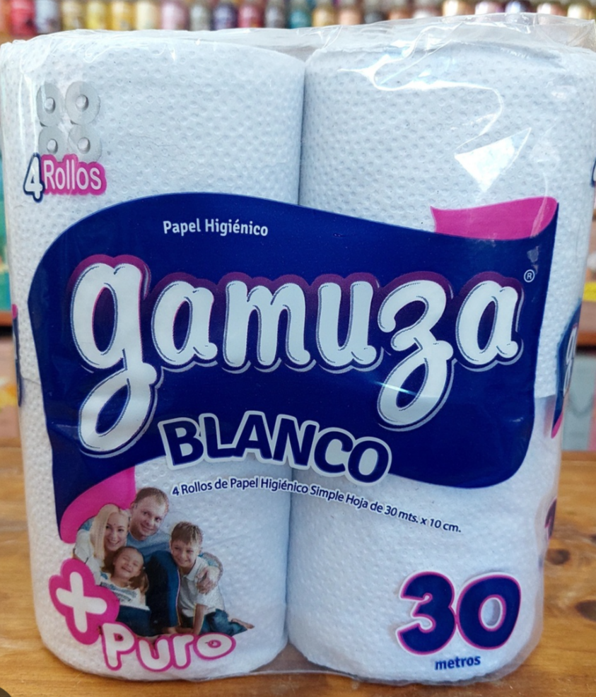PAPEL HIG GAMUZA BCO X 4 UNI X 30 M   